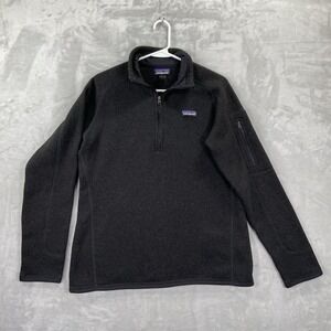 Patagonia Better Sweater women's Large Black 1/4 Zip Fleece Pullover Polyester